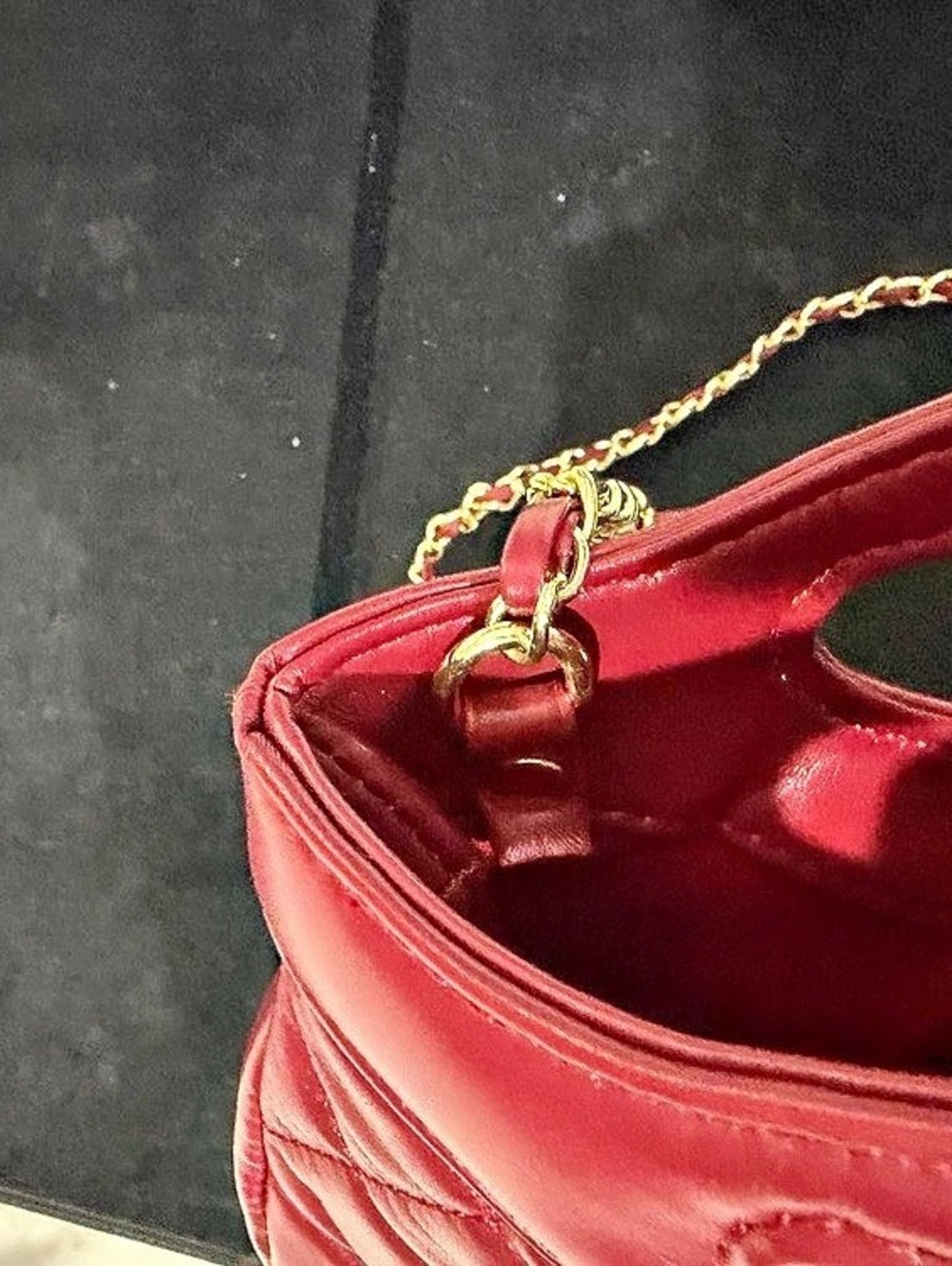 Chanel Mini Coco Top Handle cross body Bag in Maroon - Picture 11 of 12